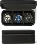 Luxury Leather 3-Watch Travel Case by TAWBURY