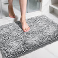 Large Chenille Bathroom Rug 36x24 in Light Grey - Plush, Fast-Absorb