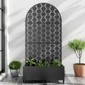 Metal Raised Garden Bed with Trellis and Wheels - Vertical Planter you