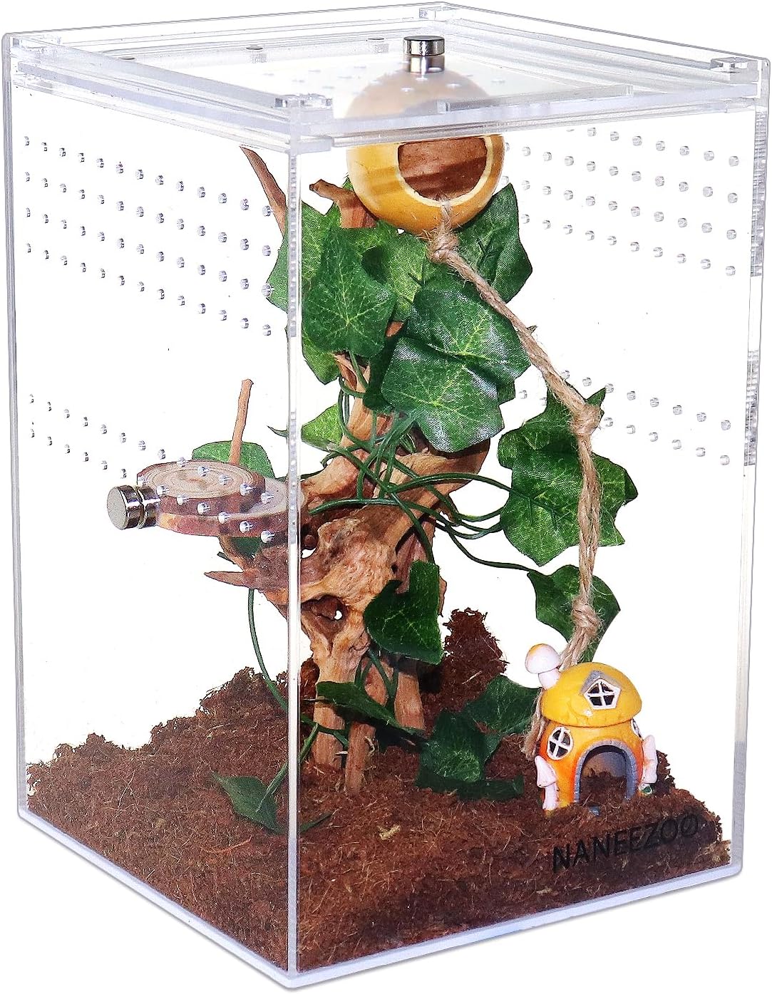 NANEEZOO Magnetic Acrylic Reptile Cage for Tarantula and Scorpion