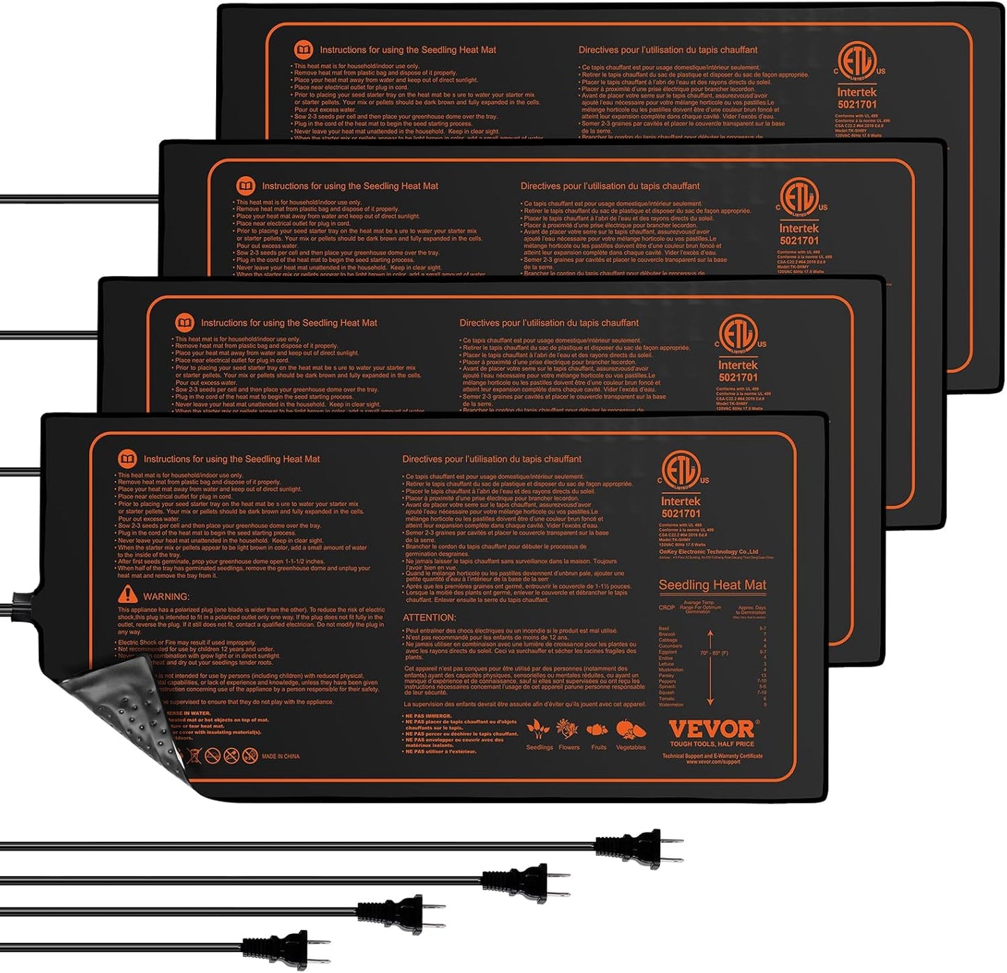 VEVOR MET-Certified Seedling Heat Mat - Boosts Seed Germination