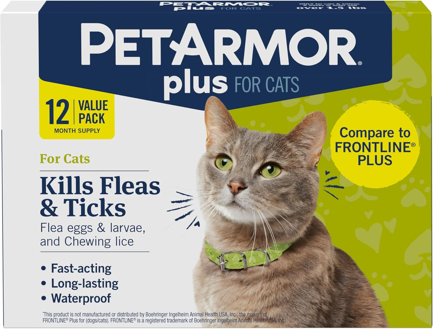 PetArmor Plus Flea and Tick Prevention for Cats - 12 Doses