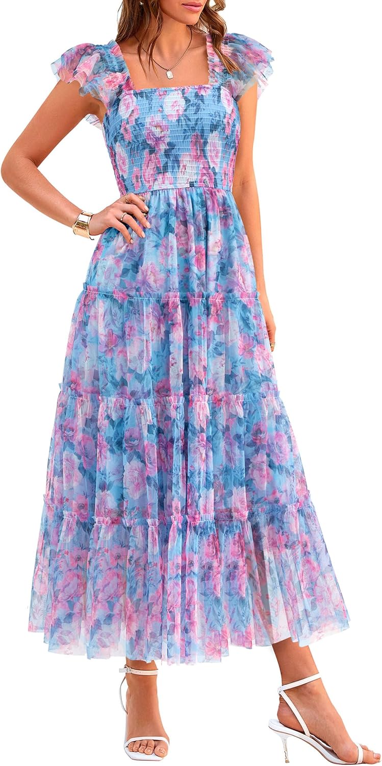 PRETTYGARDEN Women's Summer Tulle Midi Dress for Every Occasion
