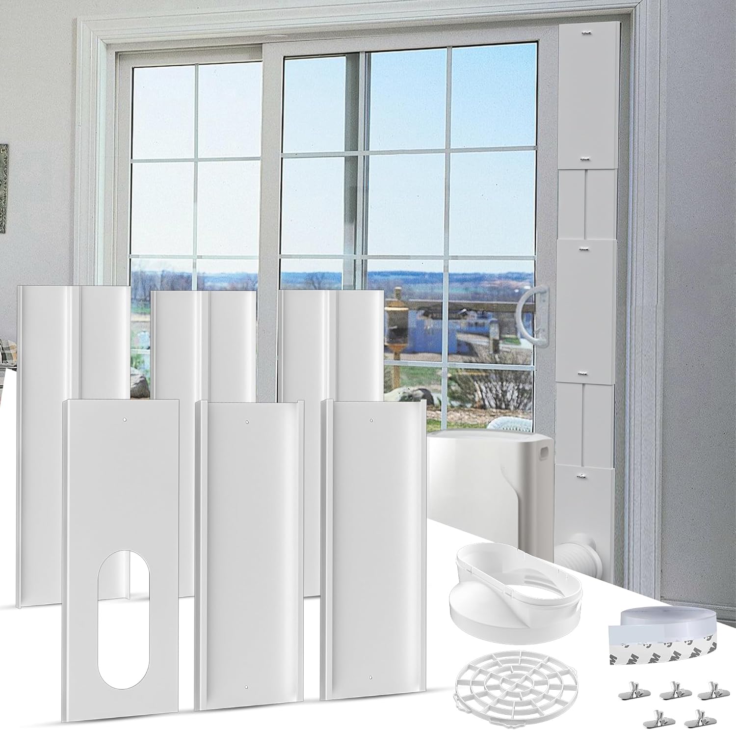 Adjustable Sliding Door AC Kit, Max 95 Length, Easy Install