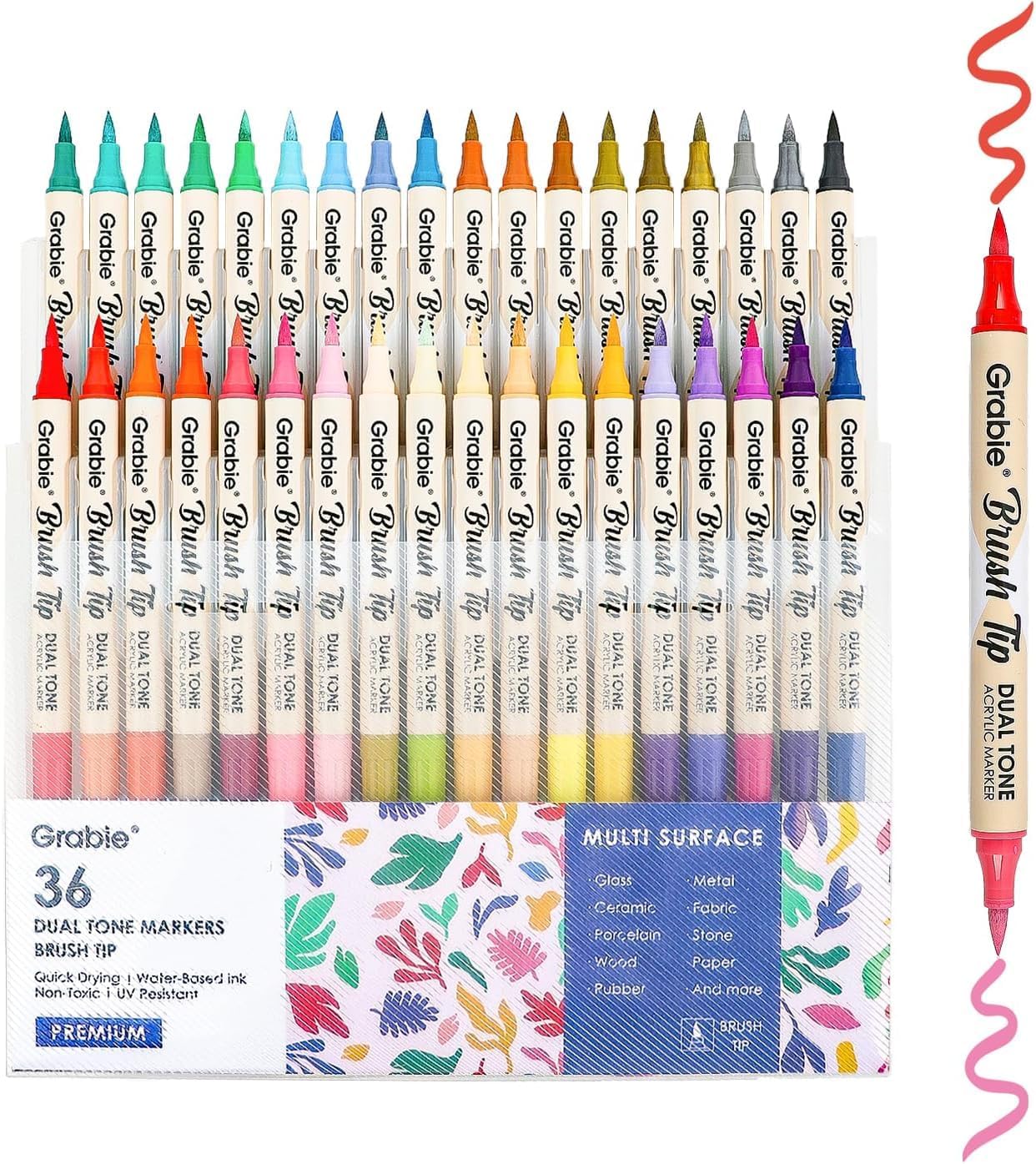 Grabie 72 Colors Acrylic Paint Markers for Vibrant DIY Crafts