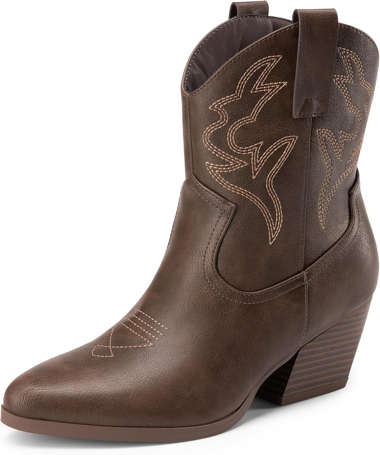 DREAM PAIRS Women's Cowboy Boots with Embroidery and Comfort