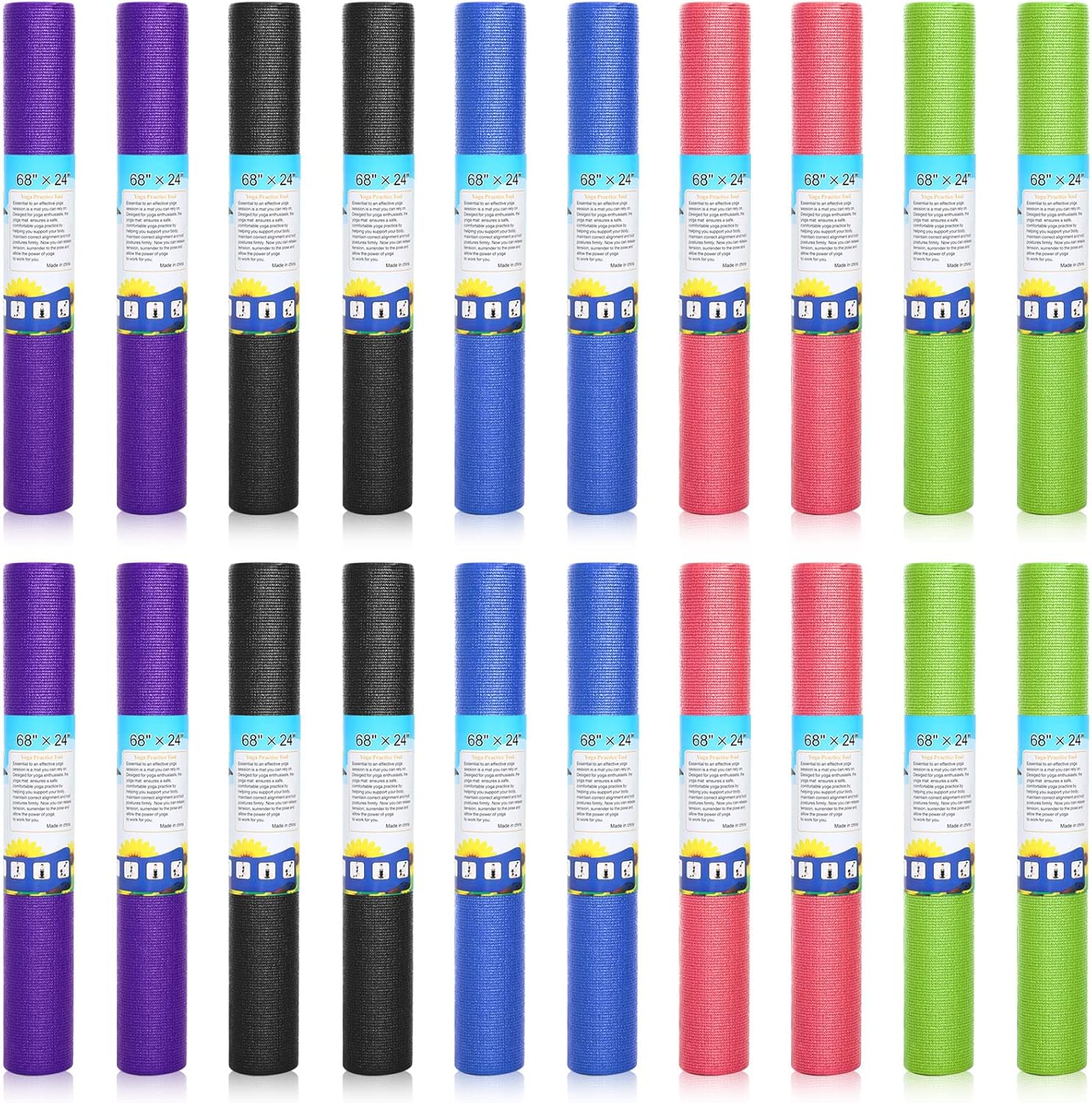 Yilloog Non Slip Yoga Mat Set, 20 Pcs Workout Bundle