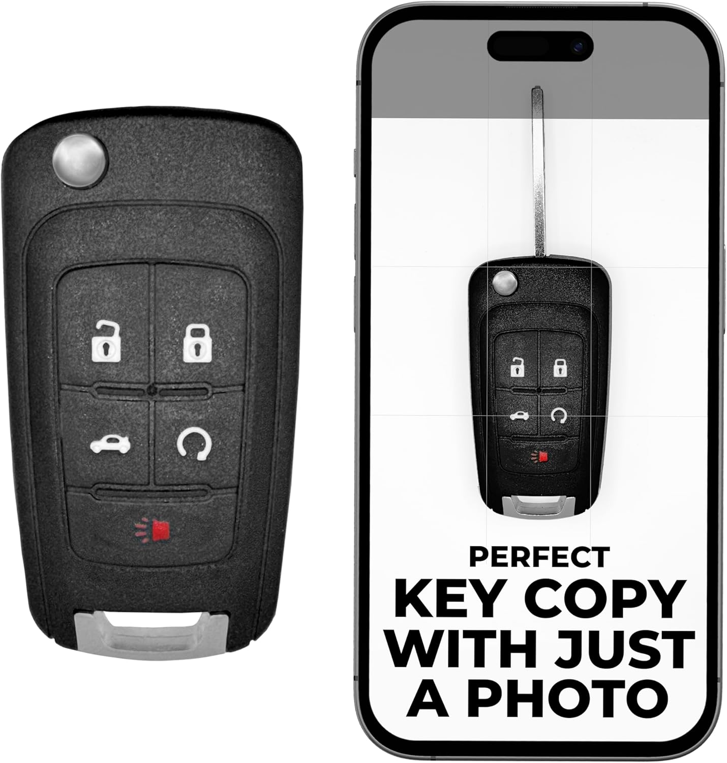 Cut Remote Flip Key Fob Replacement for Chevy GMC Buick Models