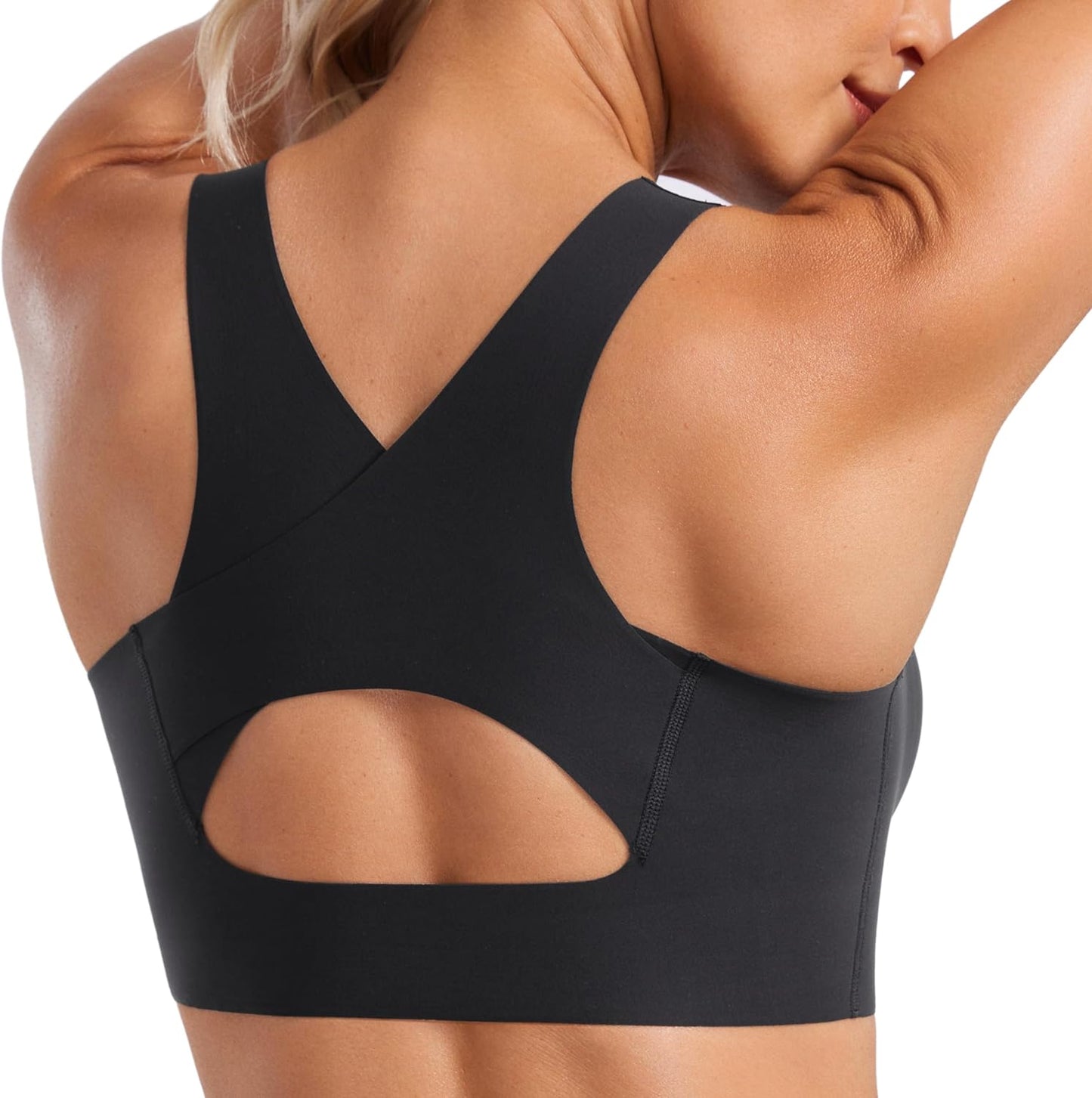 CRZ YOGA Womens Flex Sculpt Racerback Sports Bra for Comfort