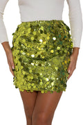 GUANYY Sequin Skirt for Women - Stretchy High Waist Sparkly Mini