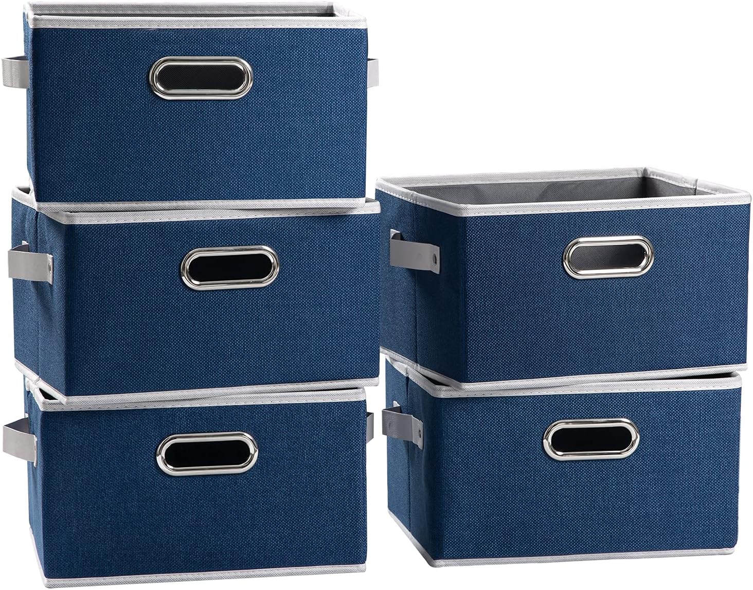 PRANDOM Large Collapsible Storage Baskets for Closet - 5-Pack