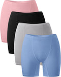 Bamboo Viscose Womens Boxer Briefs 4-Pack - Soft Stretch Boy Shorts