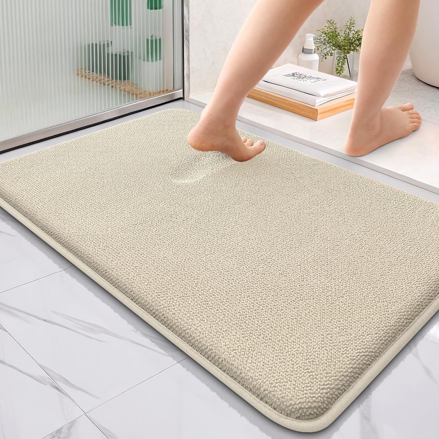 OLANLY Thick Memory Foam Bath Mat Rug for Luxurious Comfort