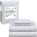 California King Organic Cotton Percale Sheets 4-Piece Set - Deep