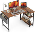 47 in L Shaped Desk with Reversible Shelves - Deep Brown Corner Desk