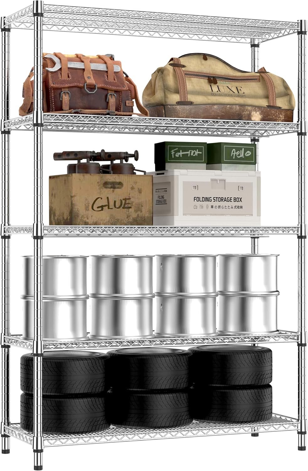 Heavy Duty 5 Tier Metal Shelves for Garage Storage Solutions