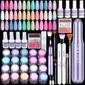 Dip Powder Nail Kit with Drill - 20 Pastel Colors Starter Kit