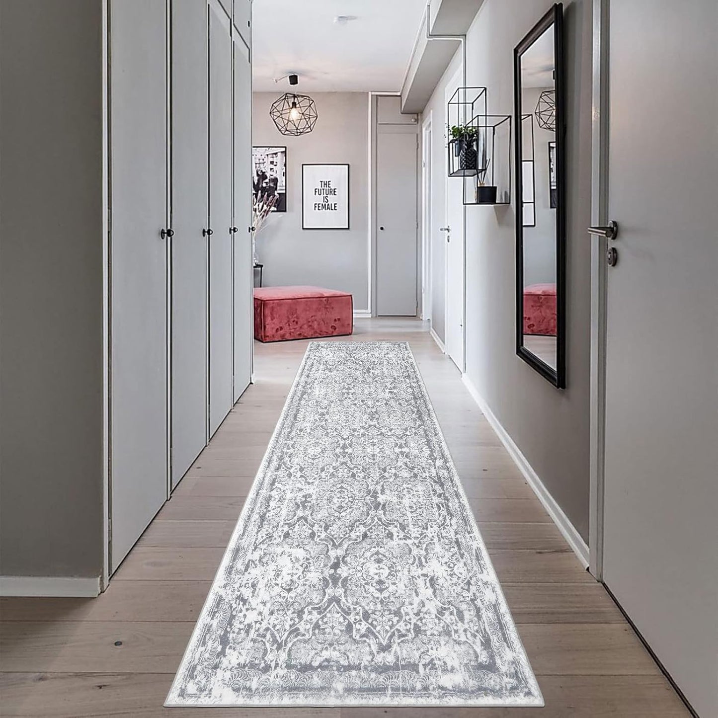 Vaukki Vintage Shaggy Soft Laundry Runner Rug for Entryway