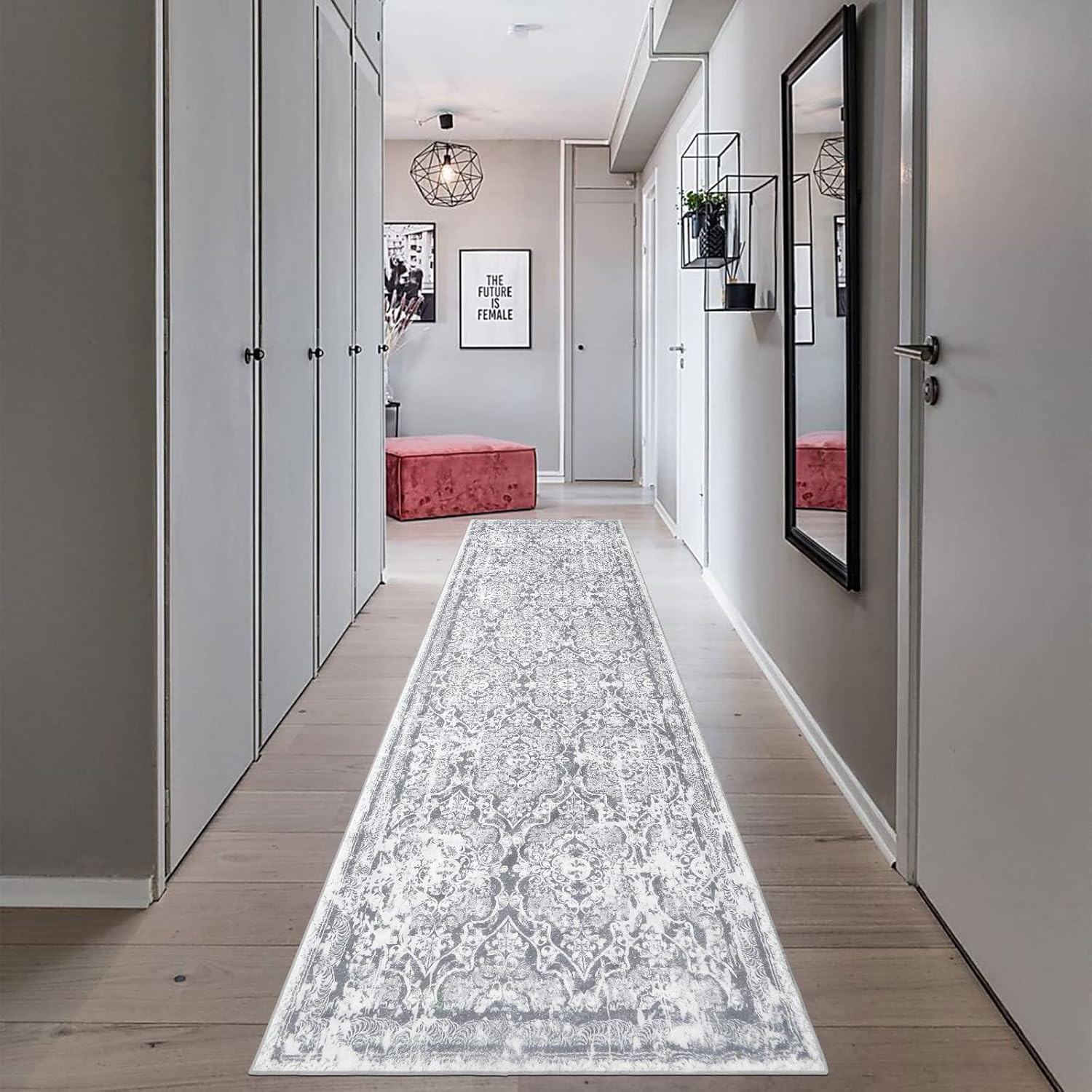 Vaukki Vintage Shaggy Soft Laundry Runner Rug for Entryway