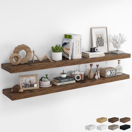 72Inch Rustic Floating Shelves for Wall - Perfect for Any Room