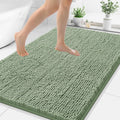 Chenille Bathroom Rug 48x32 Sage Green - Plush Absorbent Mat