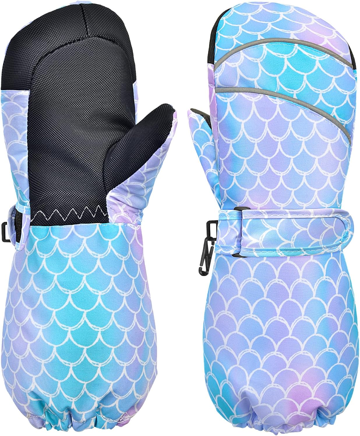 PAMAID Kids Waterproof Ski Mittens - Warm & Cozy