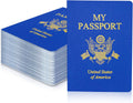 Blank Passport Notebook Blue Travel Journal for Kids - Pretend Play