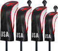Golf Club Head Covers - 4pcs USA Design for Woods & Driver