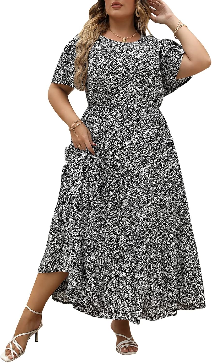 Plus Size Maxi Dresses for Curvy Women with Floral Print