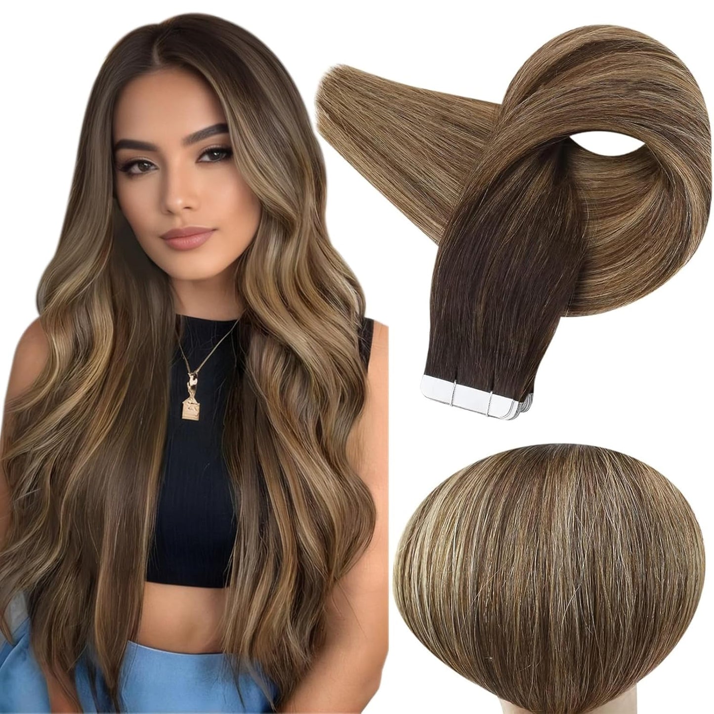 Full Shine Brown Tape in Hair Extensions for Stunning Styles