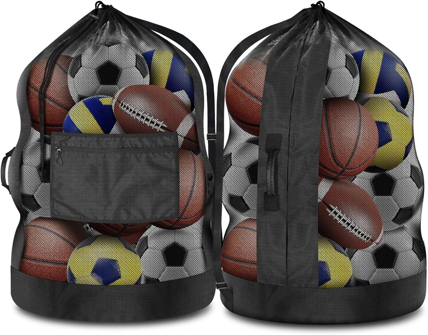 Extra Large Sports Ball Bag for Coaches - 40in x 30in Mesh Bag
