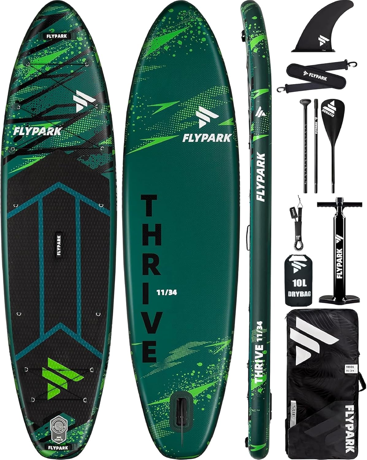 Flypark 11ftx34 Inflatable Paddle Board for Family Adventures