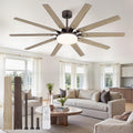 65 inch Oil Rubbed Bronze Ceiling Fan with Light and Remote - Quiet DC