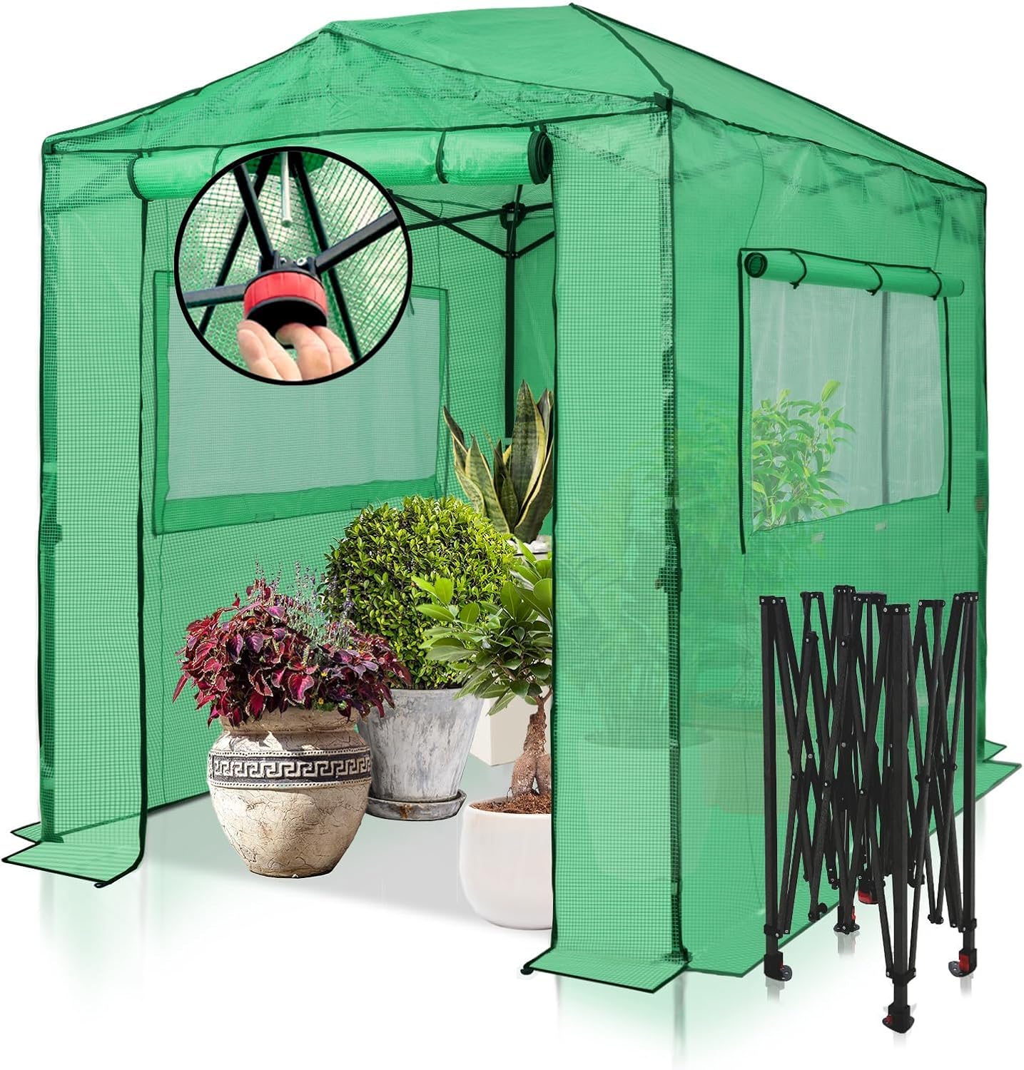 EAGLE PEAK 8x6 Portable Greenhouse - Zippered Doors & Windows!