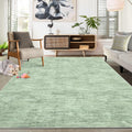 Washable Rug 10x13 for Living Room - Modern Abstract Green Rug