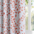 Living Room Leaf Curtains 84 in Thermal Room Darkening - Terracotta