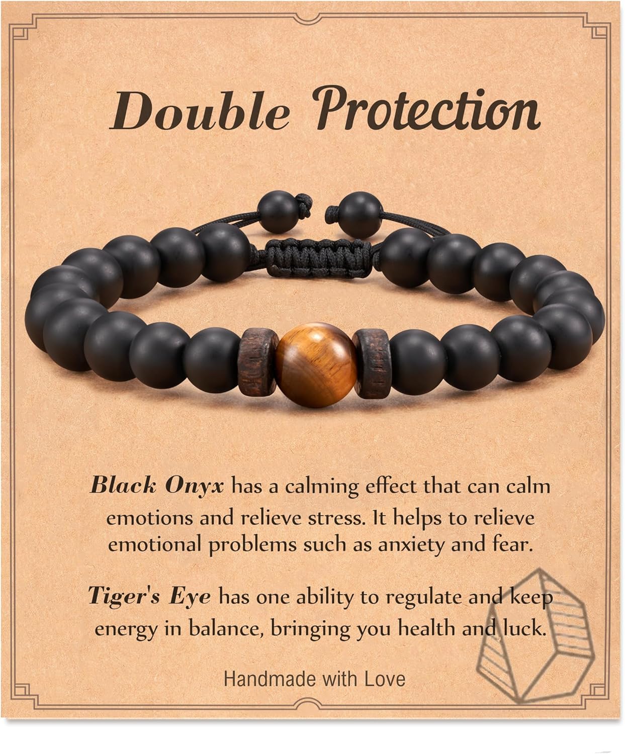 Seyaa Handmade Tiger Eye & Onyx Bracelet - Luck Boost!