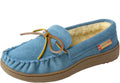 Womens Suede Moccasin Slippers with Memory Foam - Plush Shearling
