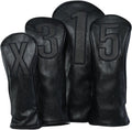 Golf Club Covers Blackout Leather Headcovers - Minimal Fit