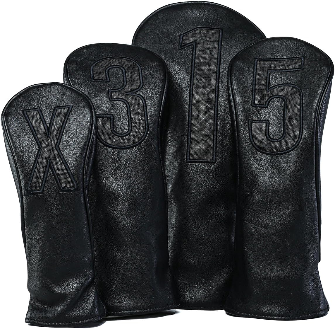 Golf Club Covers Blackout Leather Headcovers for All Clubs