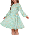 GRACE KARIN Girls' Floral Long Sleeve Midi Dress - Elegant Fall Wear