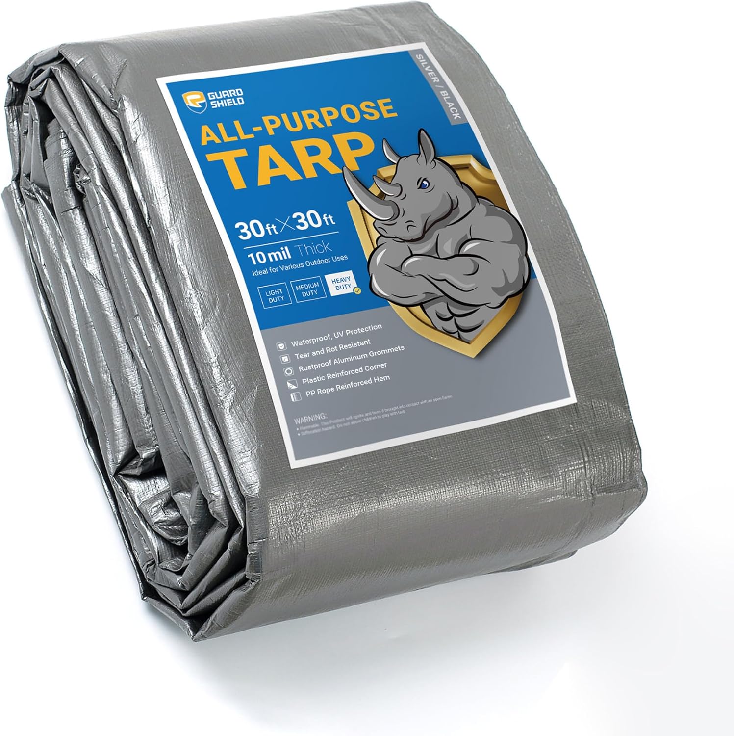GUARD SHIELD Heavy Duty Tarp 30x30 Feet Waterproof Cover