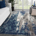 LUXE WEAVERS Euston Collection D.Blue-L.Blue 8x10 Area Rug - Modern