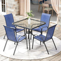 Arlopu 5 Piece Outdoor Patio Dining Set - Compact Navy Blue