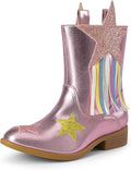 DREAM PAIRS Girls Western Mid Calf Tassel Cowboy Boots for Fun