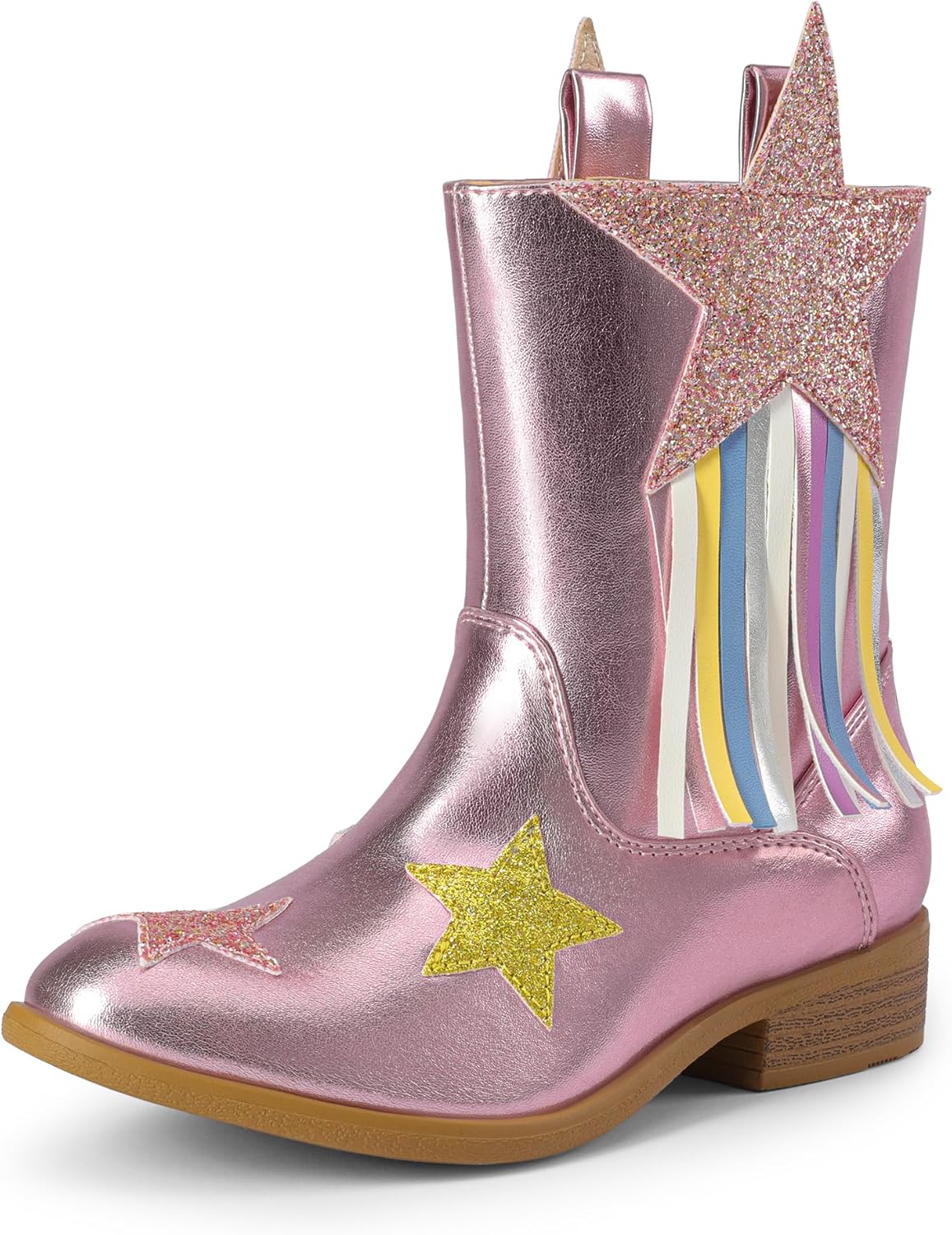 DREAM PAIRS Girls Cowgirl Cowboy Western Mid Calf Tassel Boots