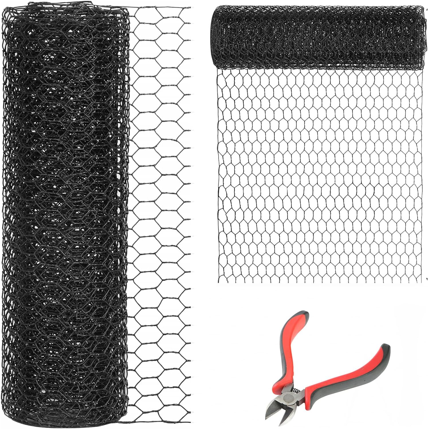 48ft' x 150ft Black Chicken Wire Mesh Fence for Various Uses