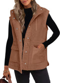 ANRABESS Womens Fleece Vest Loose Warm Button Down - Cozy Fall Layer