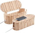Cable Management Box 2Pack Cream - Handwoven Cord Organizer