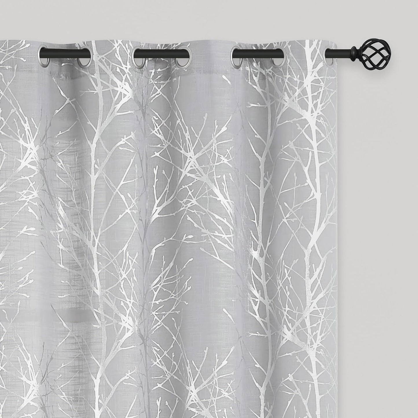 FMFUNCTEX Linen Semi Sheer Curtains for Bedroom & Living Room